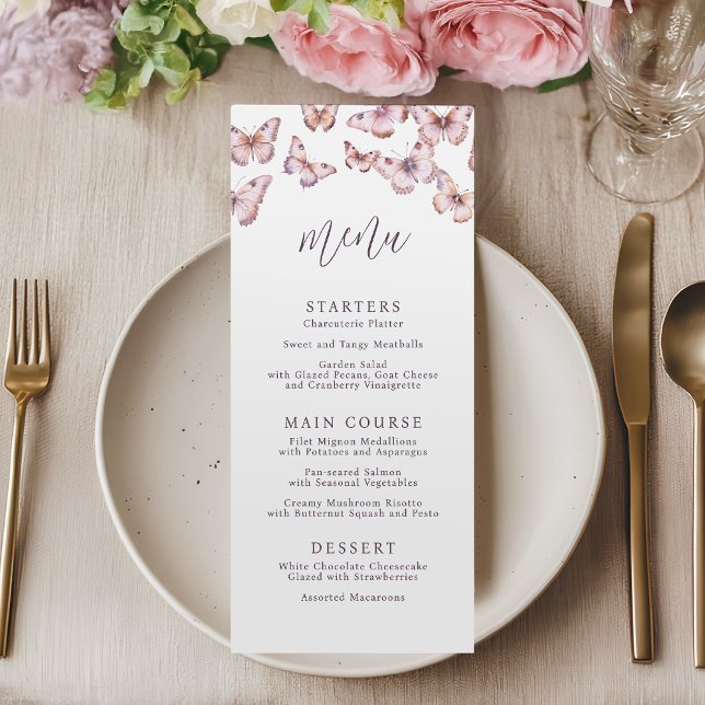 Menú Baby Shower de mariposa morada y rosa (Subido por el creador)