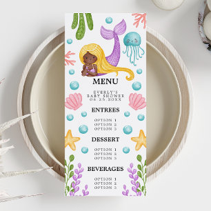 Menú Baby Shower del Océano marino africano