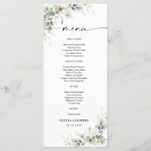 Menú Baby Shower Eucalyptus Gold