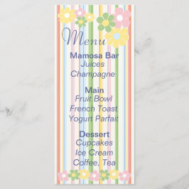 Menú Baby Shower "Flores y rayas"