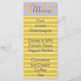 Menú Baby Shower "Gold Feet"