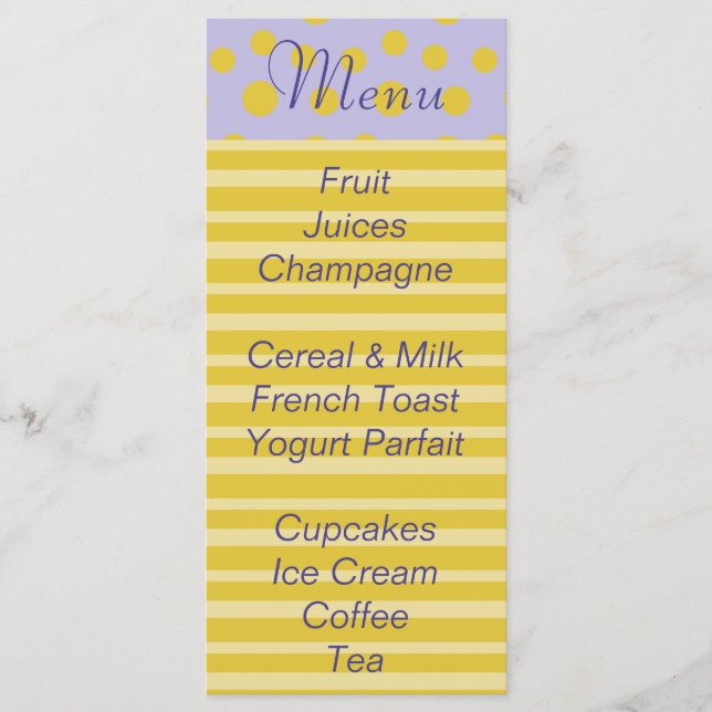 Menú Baby Shower "Gold Feet" (Anverso)