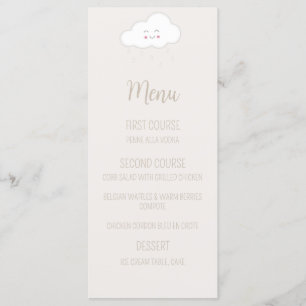 Menú Baby Shower neutral de género