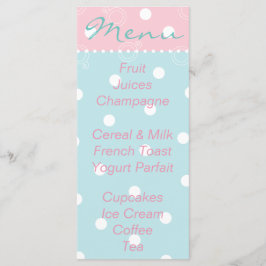 Menú Baby Shower "Pink Blue Baby"