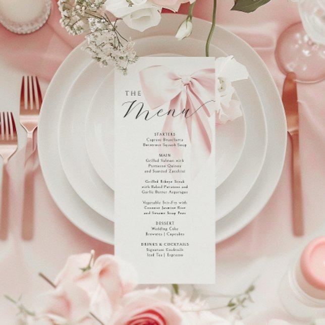 Menú Baby Shower Pink Bow (Subido por el creador)