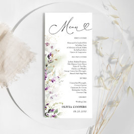 Menú Baby Shower Purple Greenery Lavender