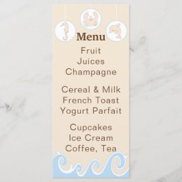 Menú Baby Shower "Under the Sea Mobile"