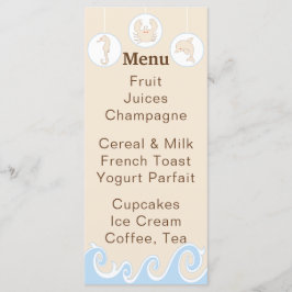 Menú Baby Shower "Under the Sea Mobile"