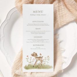 Menú Baby Shower Woodland Forest