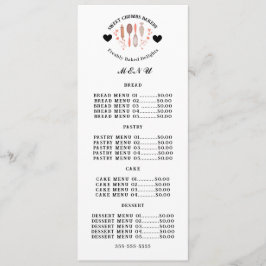 Menú Bakery Pastry Chef Baking Utensiers