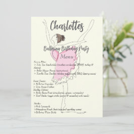 Menú Ballerina Birthday Party