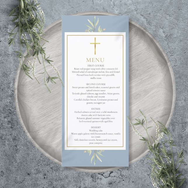 Menú Baptism First Communion Confirmation Greenery  (Baptism First Communion Confirmation Greenery Menu)