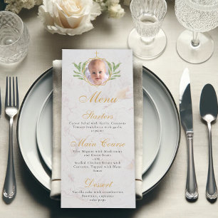 Menú Baptismo Foto: Mármol de oro botánico deja follaje