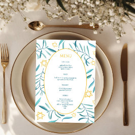 Menú Bar Bat Mitzvah Boda Judía Botánicos Personalizado