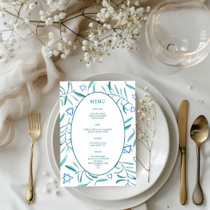 Menú Bar Bat Mitzvah Boda Judía Botánicos Personalizado