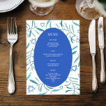 Menú Bar Bat Mitzvah Boda judío Personalizado de Botáni<br><div class="desc">Un menú personalizado perfecto para una mitzvah de murciélago, el bar mitzvah u otra celebración judía! Hand hizo arte acuarela por ti en la parte delantera y trasera. ¡TODO PERSONALIZABLE! Haga clic en "Personalizar" para editar el texto. Haga clic en "editar usando la herramienta de diseño" para ajustar las fuentes,...</div>