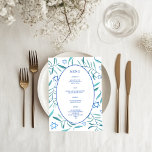 Menú Bar Bat Mitzvah Boda judío Personalizado de Botáni<br><div class="desc">Un menú personalizado perfecto para una mitzvah de murciélago, el bar mitzvah u otra celebración judía! Hand hizo arte acuarela por ti en la parte delantera y trasera. ¡TODO PERSONALIZABLE! Haga clic en "Personalizar" para editar el texto. Haga clic en "editar usando la herramienta de diseño" para ajustar las fuentes,...</div>