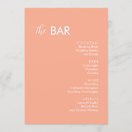 Menú Bar de bebidas minimalista Boda de bolas