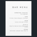 Menú Bar moderno Minimalista de bebidas en blanco y neg<br><div class="desc">Menú Bar Minimalista completamente personalizable.</div>