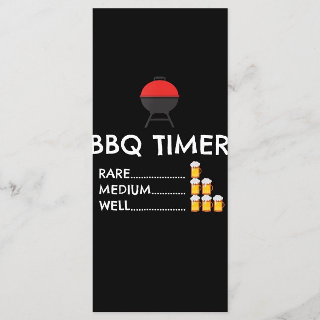 Menú Barbacoa |BBQ Timer Barbecue Gracioso Grill Grill  (Anverso)