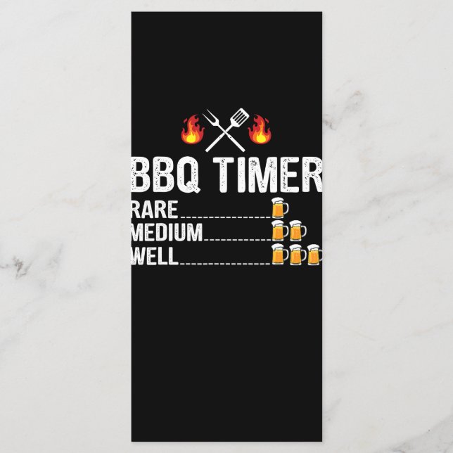 Menú Barbacoa | Cerveza de asador para ebraje BBQ Timer (Anverso)