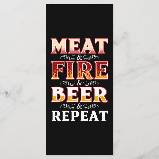 Menú Barbacoa | Repetición de cerveza de carne de humid (Anverso)
