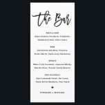 Menú Barra Boda de caligrafía moderna negrita negra<br><div class="desc">Añada estos artículos de papel de la carta de bebidas de personalizable a su tablescape de eventos. Presenta caligrafía moderna y tipografía simple en negro. Esta moderna tarjeta de menú del bar de caligrafía es perfecta para bodas,  duchas de novias,  duchas para bebés y mucho más.</div>