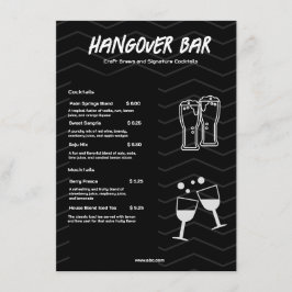 Menú Barra de bebida minimalista negra 