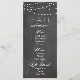 Menú Barra de Boda de lámparas de tablero de cambi