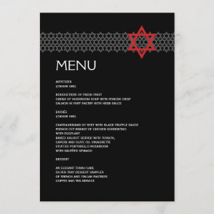 Menú Barra de la estrella/menú brillantes de Mitzvah