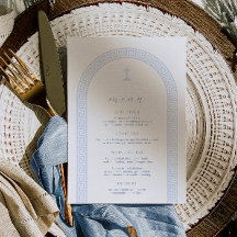 Bautismo azul en el arco de la clave griega