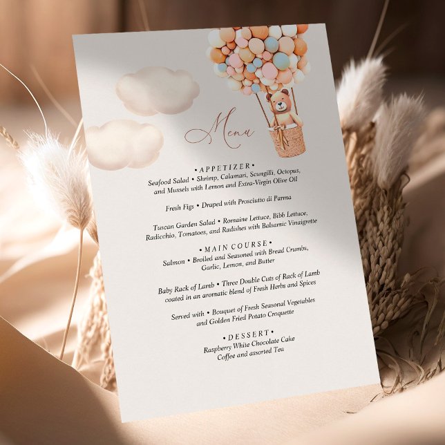 Menu Bear Baby Shower Balloon (Subido por el creador)