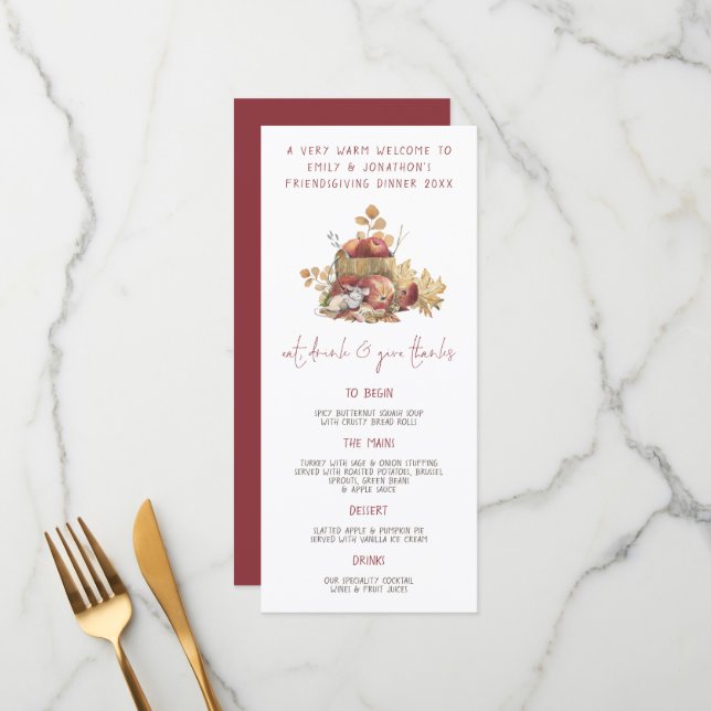 Menú Beber Doy Gracias A Amistad Con El Ratón (Anverso/Reverso In Situ)