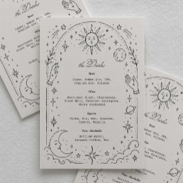 Menú Bebida de Boda Celestial Vintage