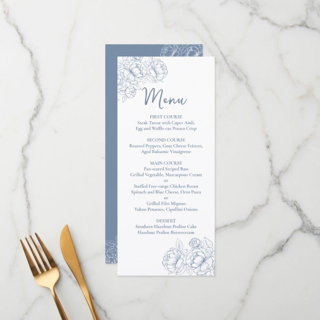 Menú Bebida de Boda Floral Boho de dos caras + (Anverso/Reverso In Situ)