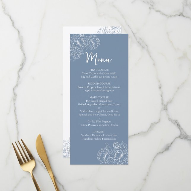 Menú Bebida de Boda Floral Boho de dos caras + (Anverso/Reverso In Situ)