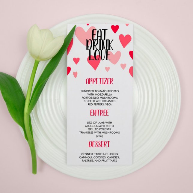 Menú Bebida rosa Amor El día de San Valentín Fiesta de  (Subido por el creador)
