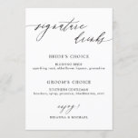 Menú Bebidas con caligrafía simple y elegante<br><div class="desc">Menú de bebidas con firma de caligrafía elegante en blanco y negro</div>