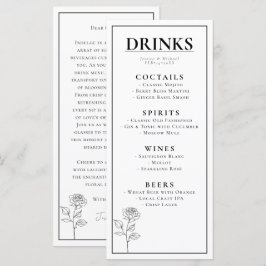 Menú BEBIDAS + encantador texto Bloom sin tiempo