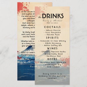 Menú Bebidas + texto encantador Armonía japonesa con Fu