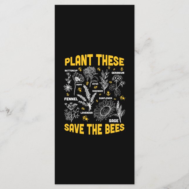 Menú Beekeeper Gift | Plant These Save The Bees (Anverso)