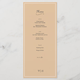 Menú Beige cachemir simple con frontera