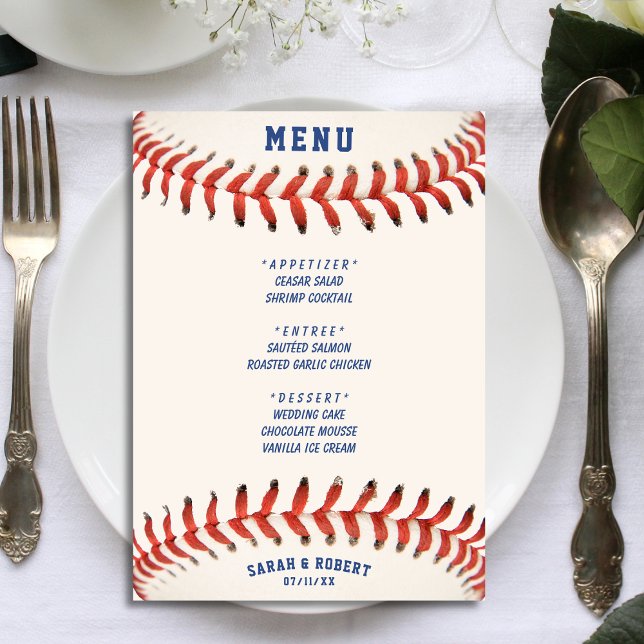 Menú Béisbol La Recepción Perfecta Para La Boda (Baseball The Perfect Catch Wedding Reception Menu)