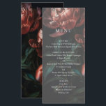 Menú Bella Artes romántico oscuro Boda floral<br><div class="desc">Bella Artes romántico oscuro Boda floral Menú</div>