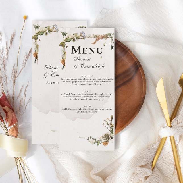 Menú Bella Boda Floral Seca de Verano (Subido por el creador)