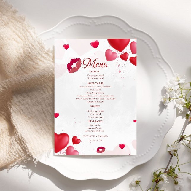 Menú Beso de San Valentín Rosa Fiesta Despedida de Solt (Subido por el creador)