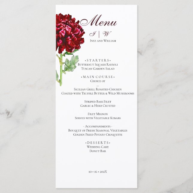 Menú Big Red Chrysanthemum 2 (Anverso)