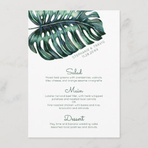 Menú Big Tropical Monstera Leaf Minimalista