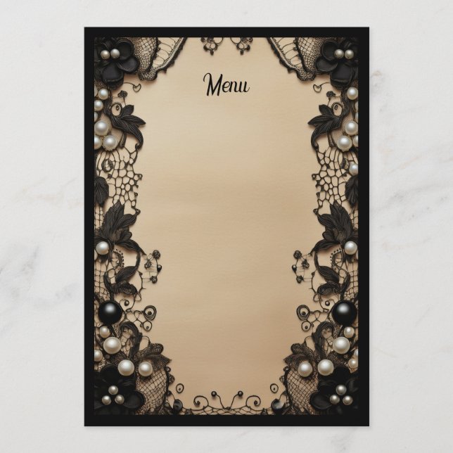 Menú Black Lace and Pearls (Anverso)