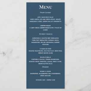 Menú Black Sky Stars Navy Blue White